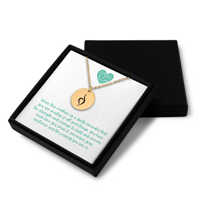 Eating Disorder Recovery necklace - Gifts for Eating Disorder Recovery - NEDA Symbol Pendant Jewelry Awareness - Custom Engraving - Anorexia