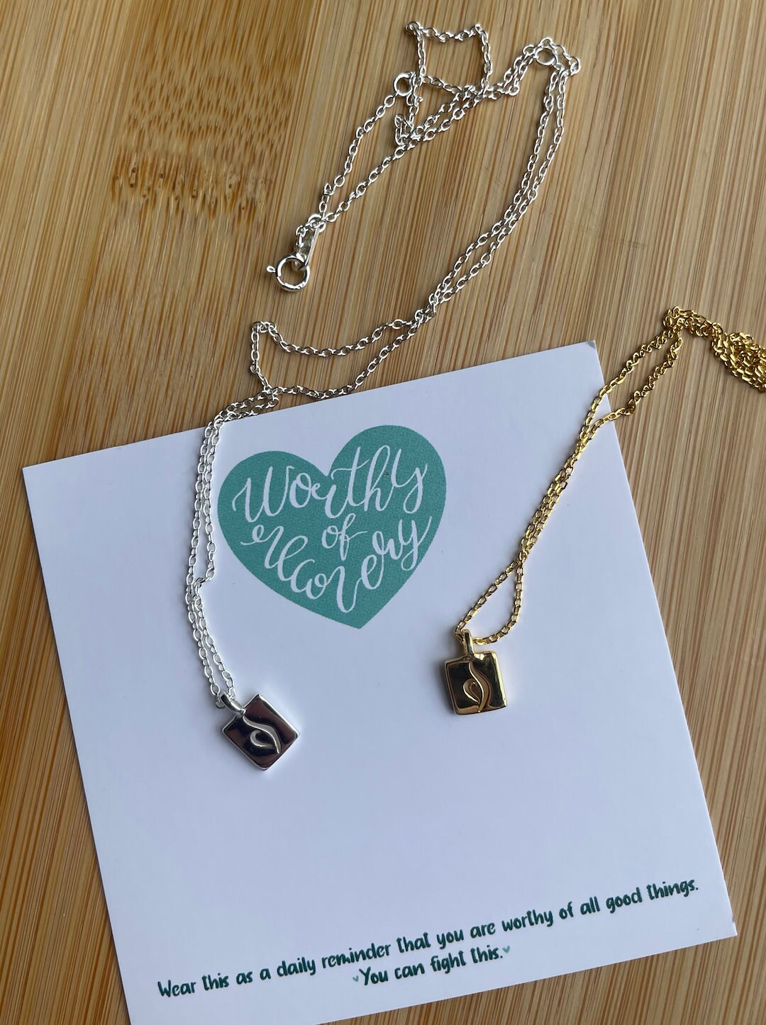 Eating Disorder Recovery Necklace - Sterling Silver NEDA Symbol - Jewelry Eating Disorders Gift - NEDA Awareness - BED Anorexia Bulimia