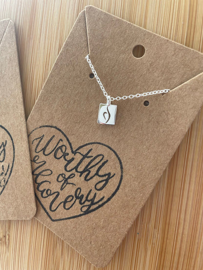 Eating Disorder Recovery Necklace - Sterling Silver NEDA Symbol - Jewelry Eating Disorders Gift - NEDA Awareness - BED Anorexia Bulimia