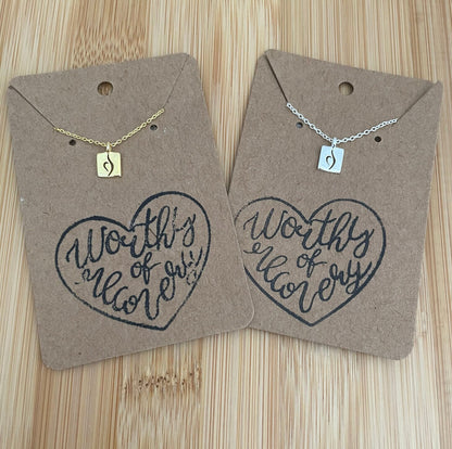 Eating Disorder Recovery Necklace - Sterling Silver NEDA Symbol - Jewelry Eating Disorders Gift - NEDA Awareness - BED Anorexia Bulimia